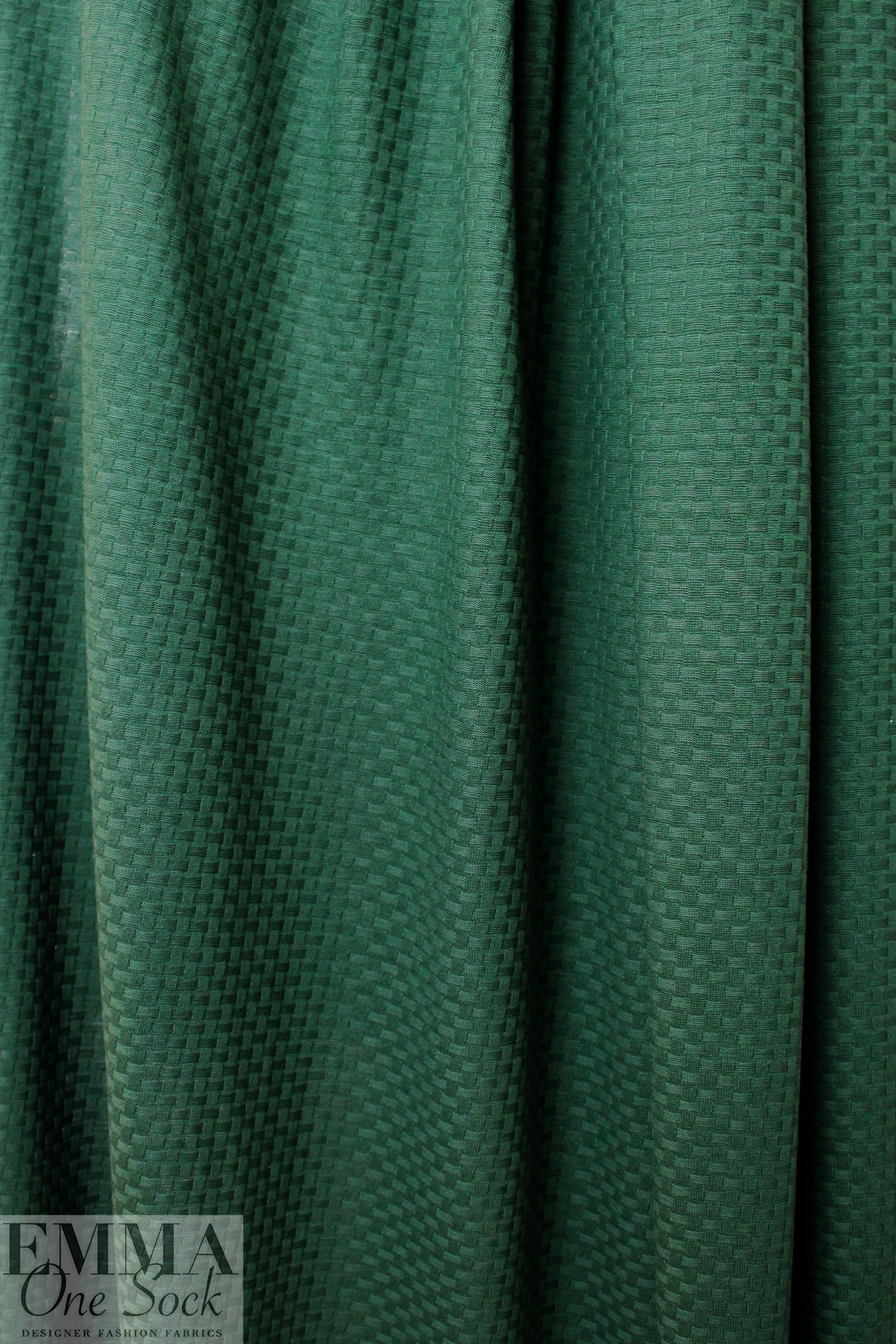 organic cotton GOTS 'wicker stitch' sweater knit - pine 1.375 yd