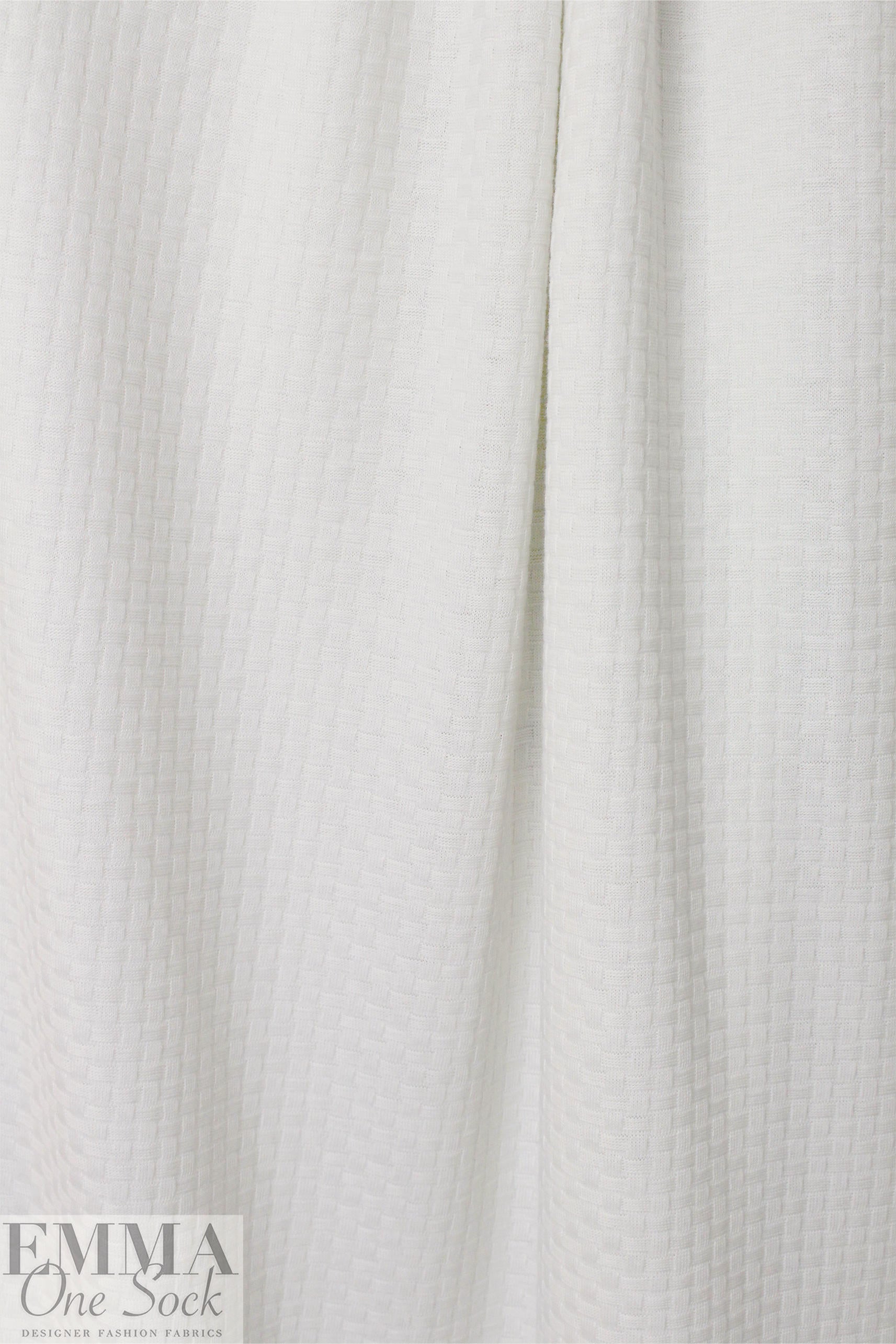 organic cotton GOTS 'wicker stitch' sweater knit - off white 1.375 yd