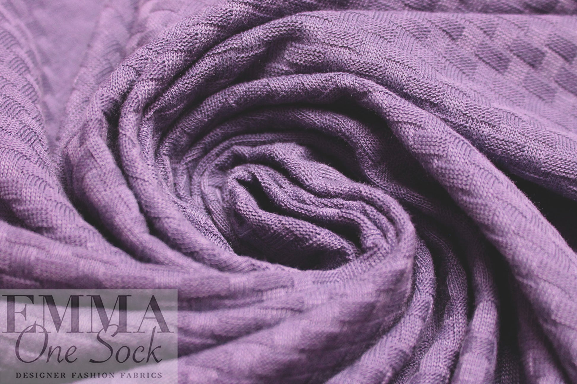 organic cotton GOTS 'wicker stitch' sweater knit - wisteria .625 yds