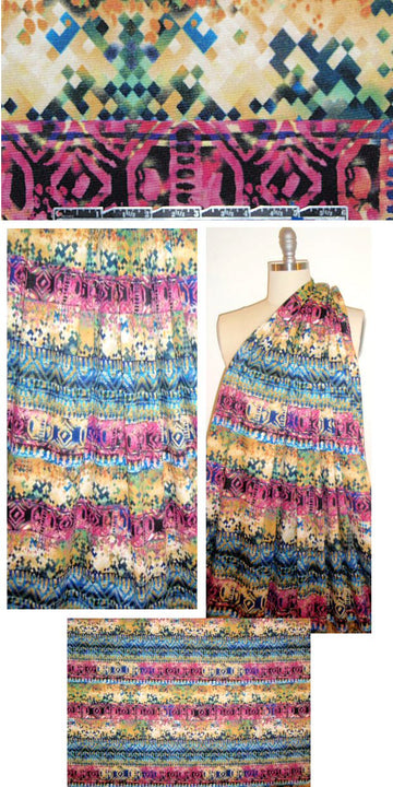 NY designer mosaic stripe beefy knit .66 yds