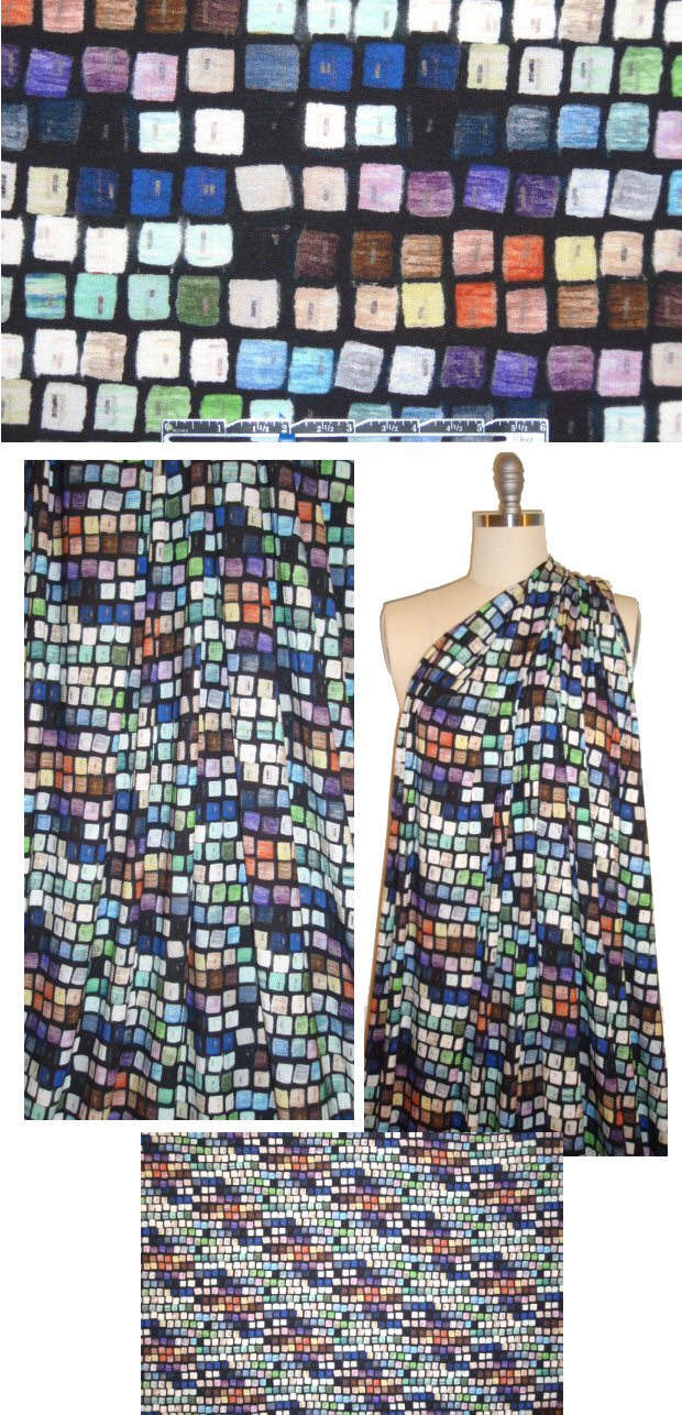 Italian chroma mosaic viscose/span 4-way knit