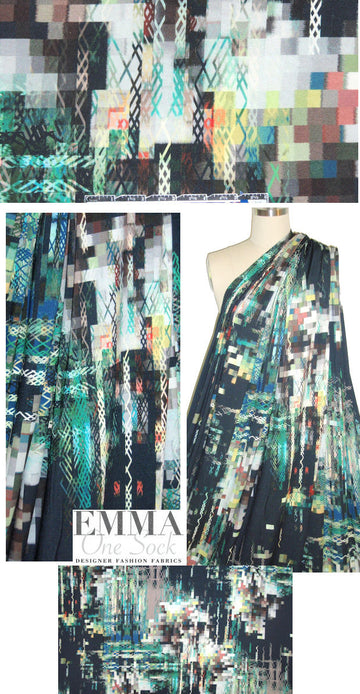 Italian 'mosic montage' viscose/spandex knit