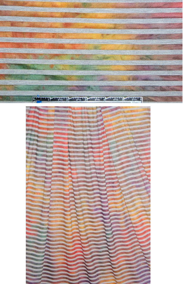 NY designer ombre spice/gray heather striped knit