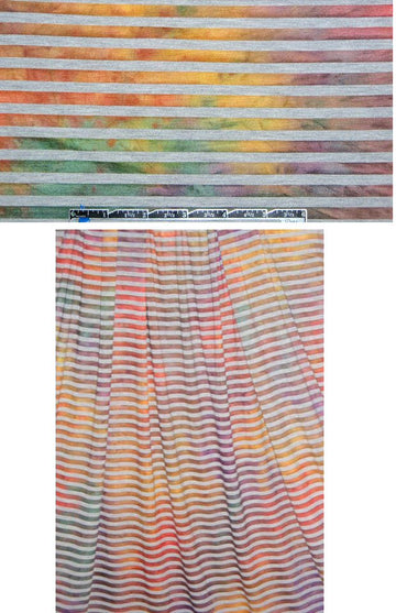 NY designer ombre spice/gray heather striped knit