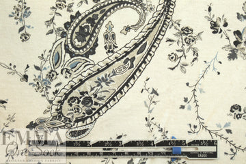 Italian gray/slate/khaki paisley viscose/spandex knit