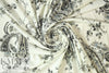 Italian gray/slate/khaki paisley viscose/spandex knit