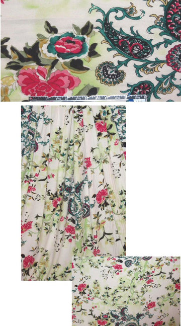 Italian paisley floral rayon/lycra knit 2.5 yards