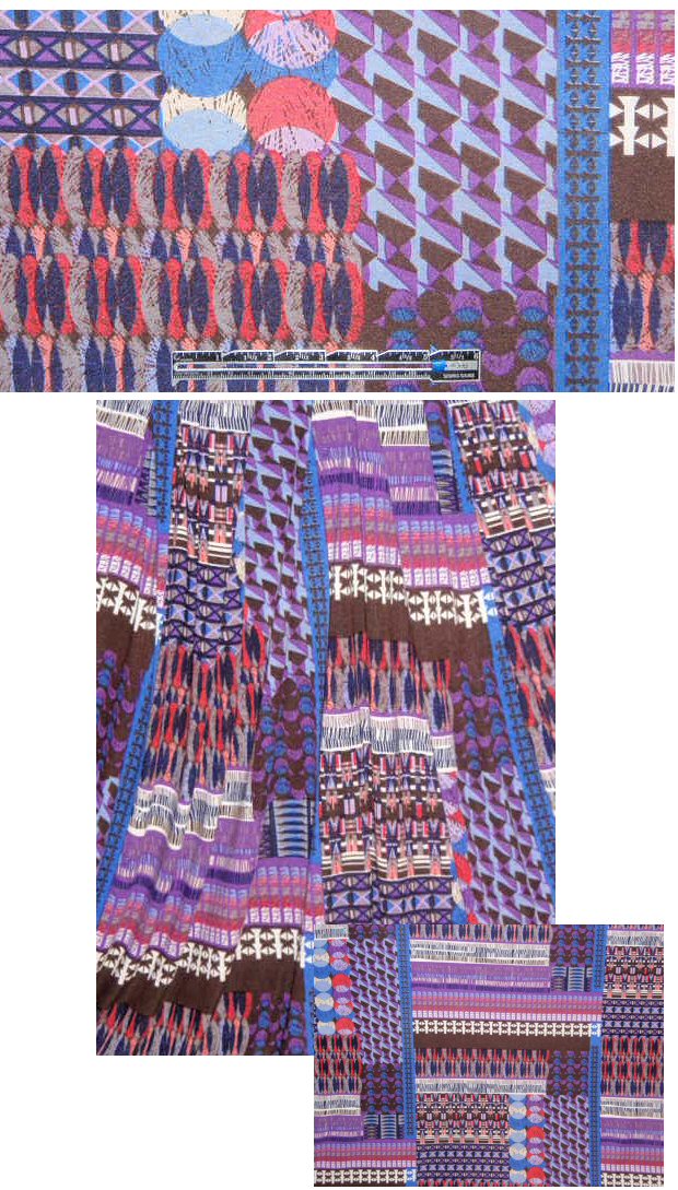 NY designer digital graphic patchwork knit 1.625 yd