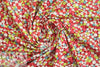French coral/lime bubble graphic viscose/spandex knit