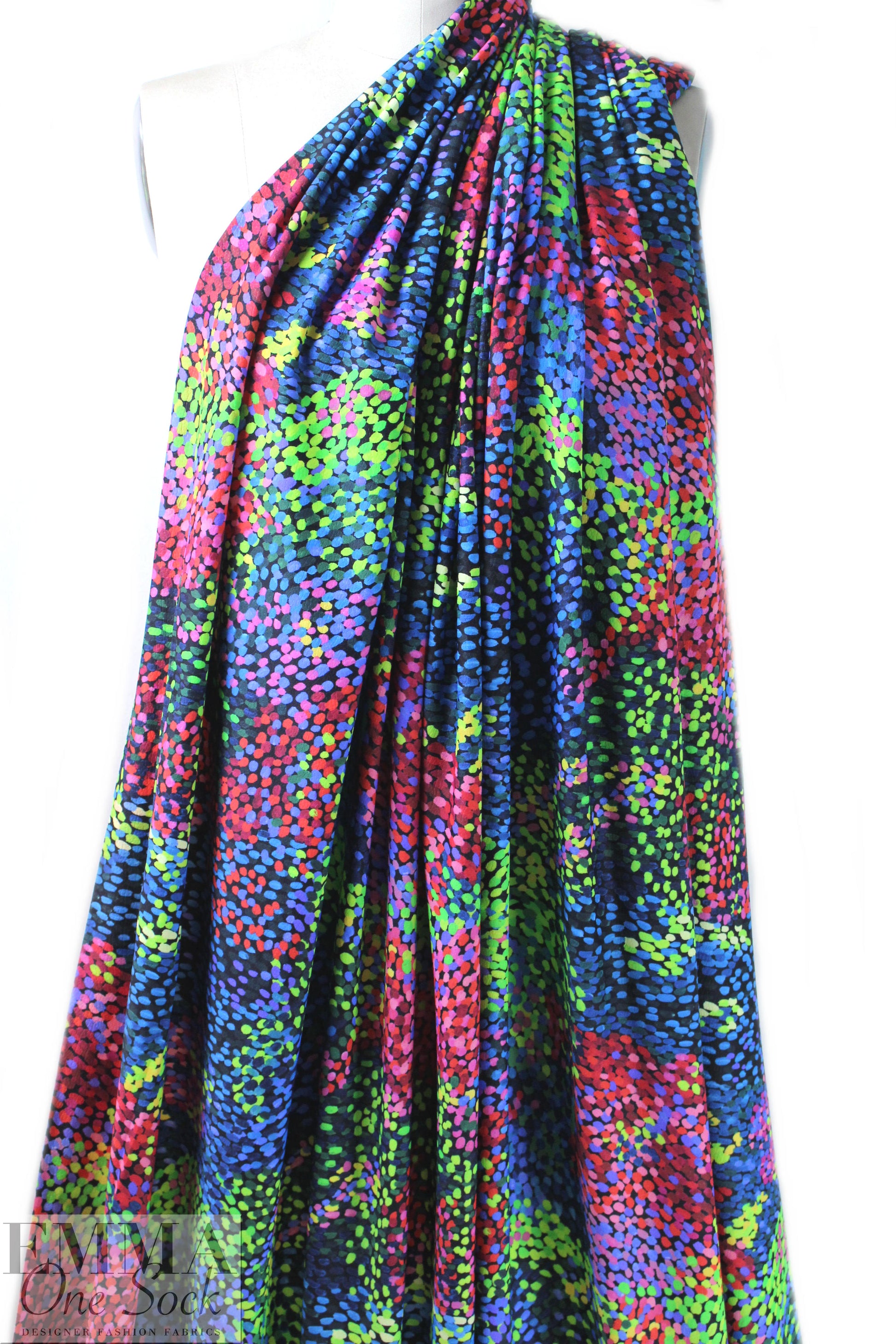 famous designer pointillistic textured poly knit 1.375 yds