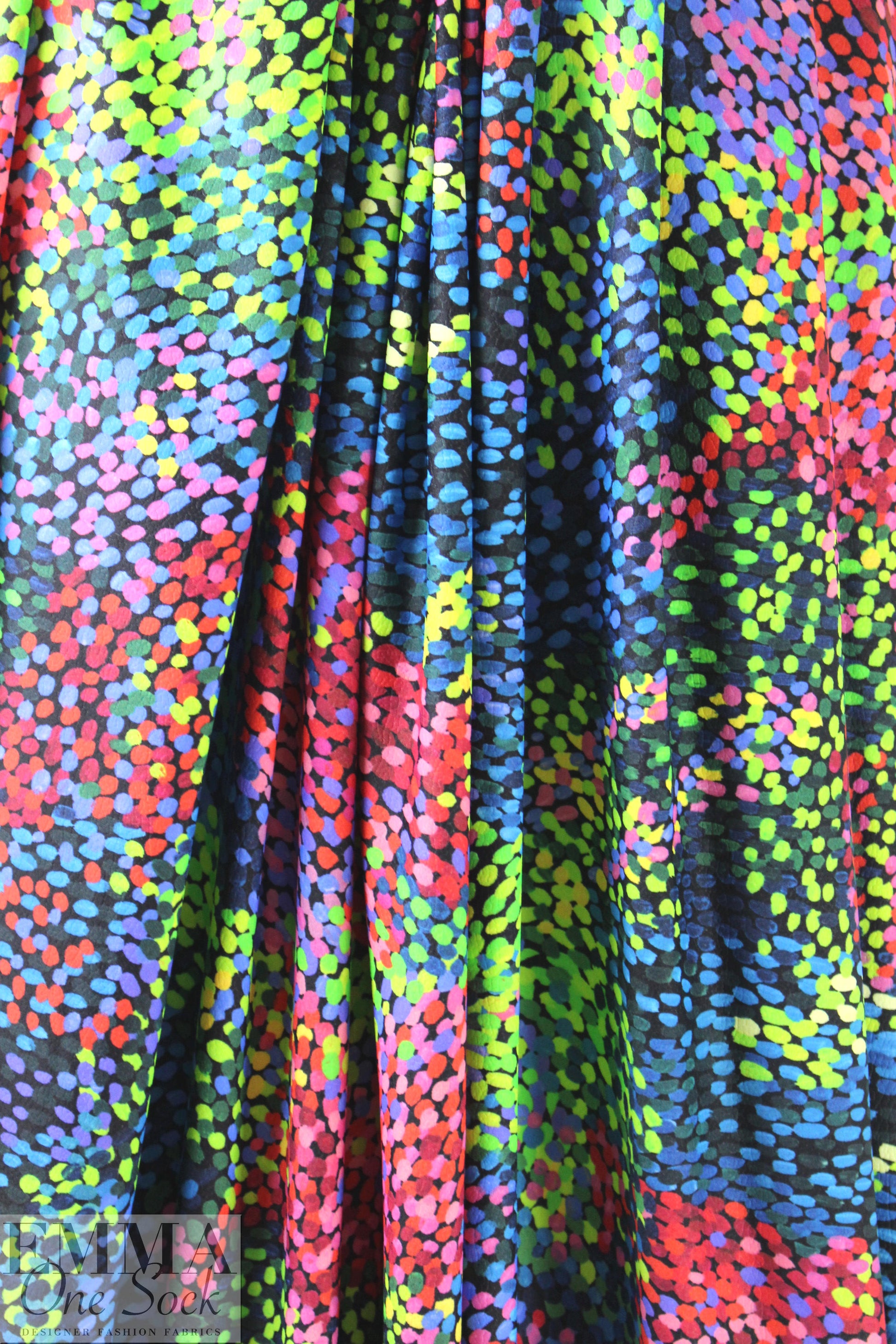 famous designer pointillistic textured poly knit 1.375 yds