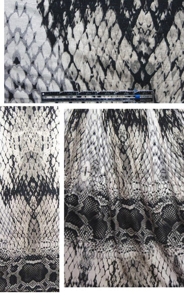 NY designer shades of gray python panel knit