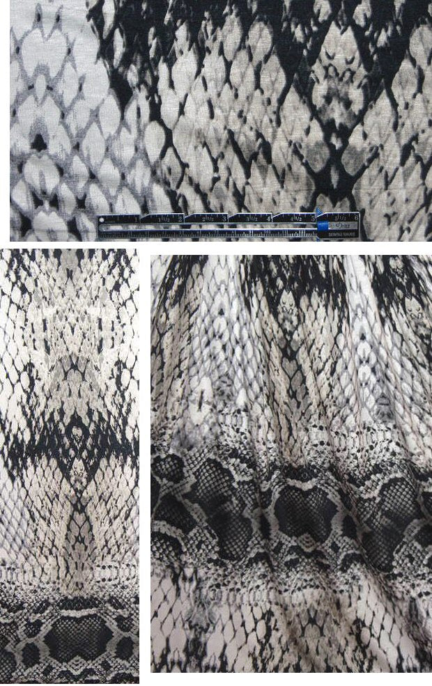 NY designer shades of gray python panel knit 1.75 yds