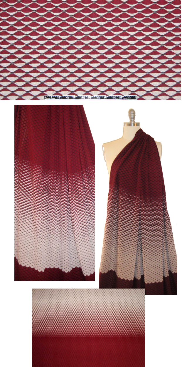 French textured yarn-dye knit - wine ombre panel