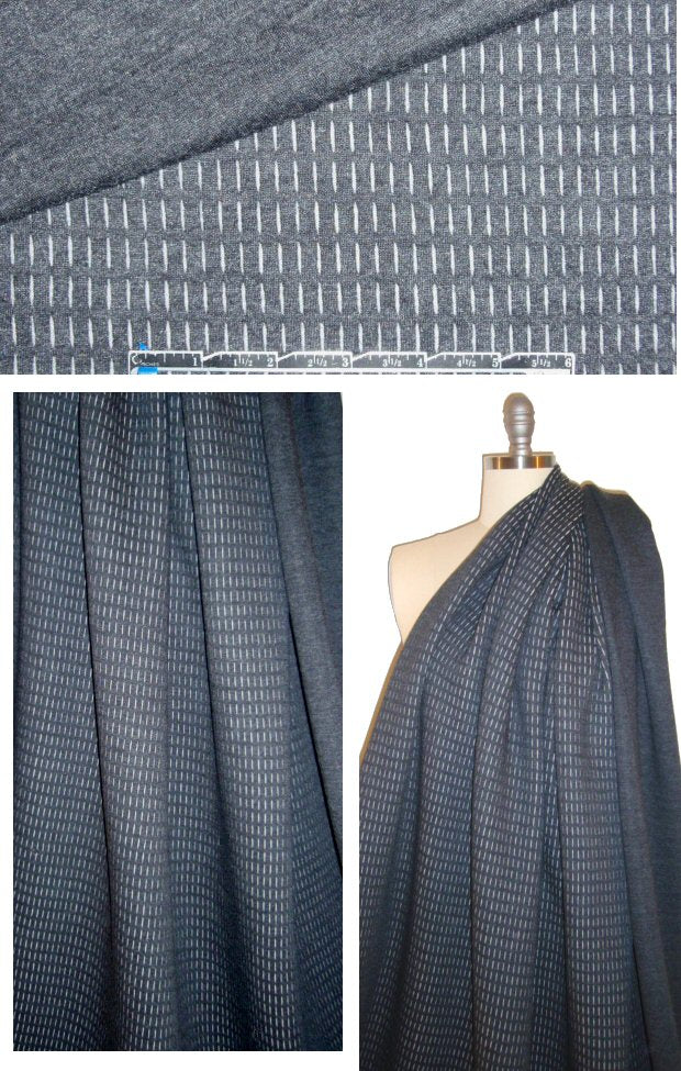 Rebecca Tayl0r 3-ply 'slitted' rayon knit - charcoal