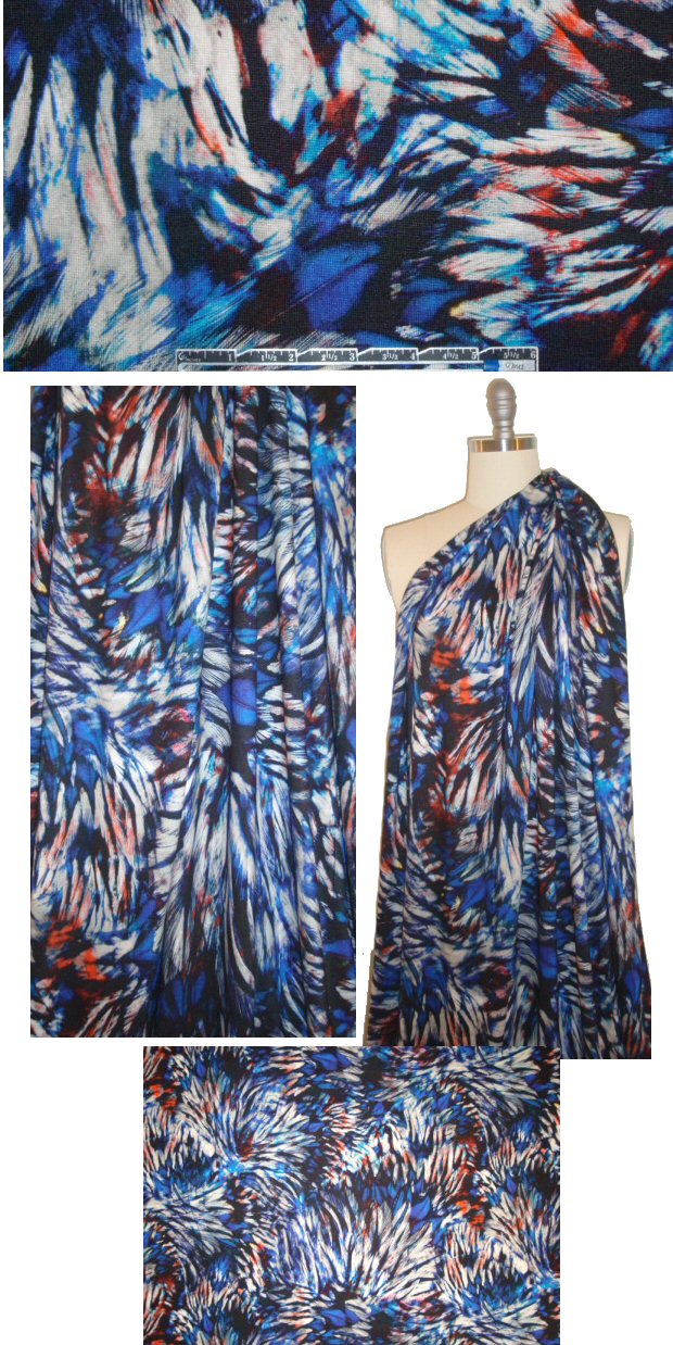 Italian 'feather burst' viscose blend sweatery knit 1.875 yd