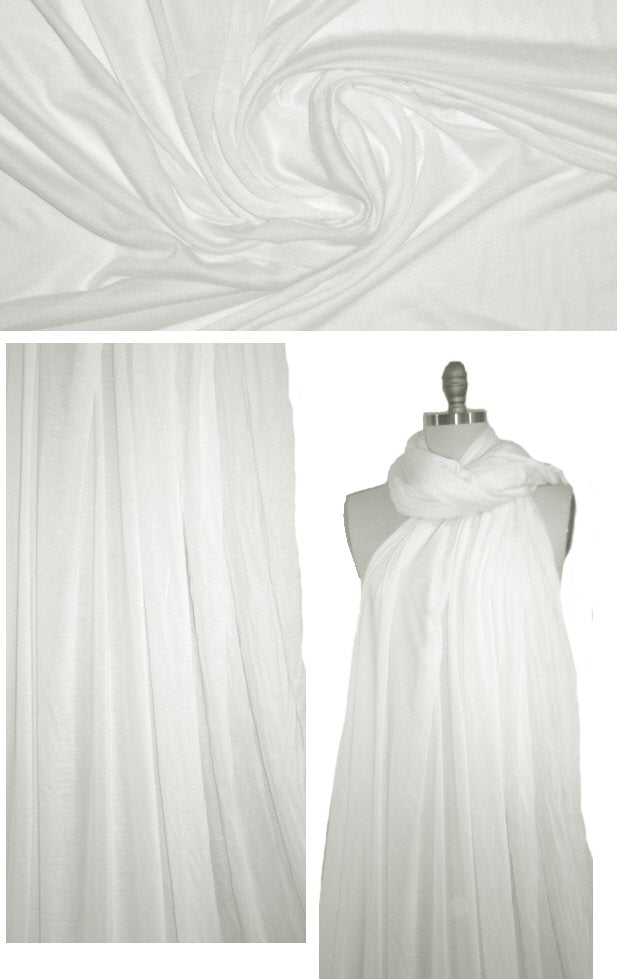 NY designer featherweight rayon knit - soft white 1.625 yd