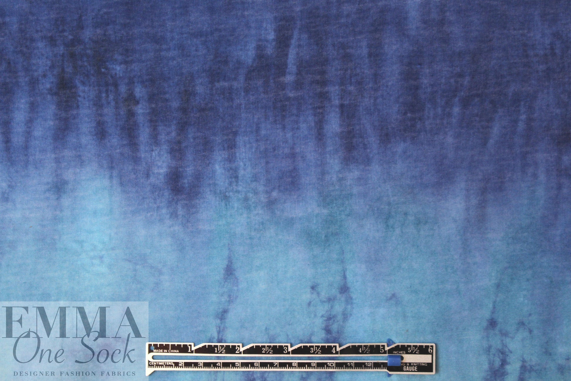 NY designer tie dye blues print knit