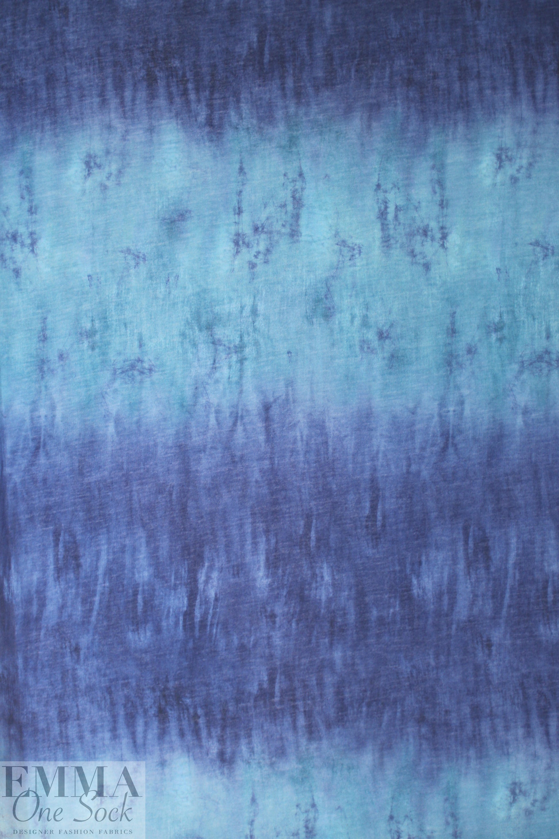 NY designer tie dye blues print knit