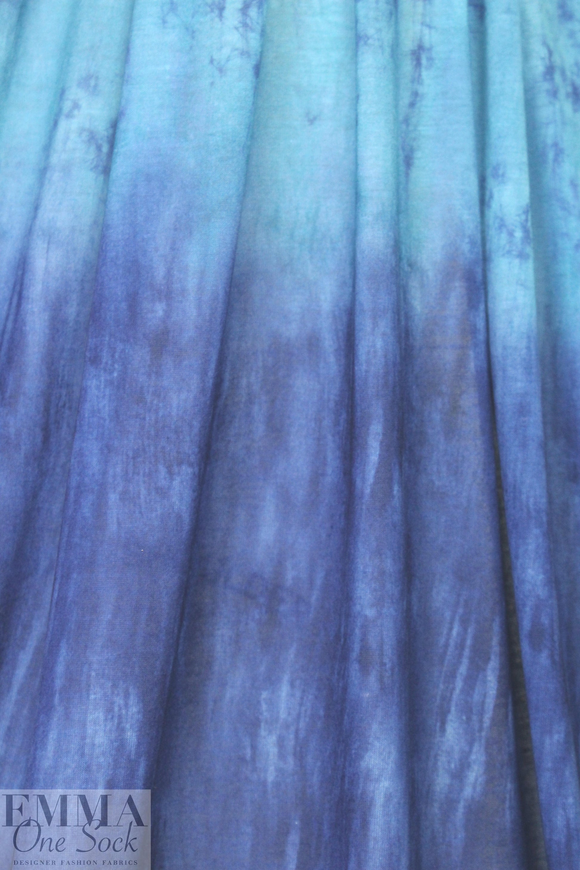 NY designer tie dye blues print knit