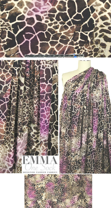 NY designer stylized tinted giraffe graphic knit print