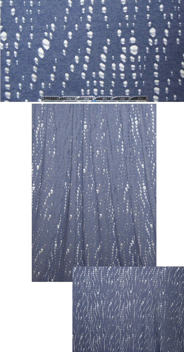 novelty eyelet stitch heathered knit - denim 1.625 yds