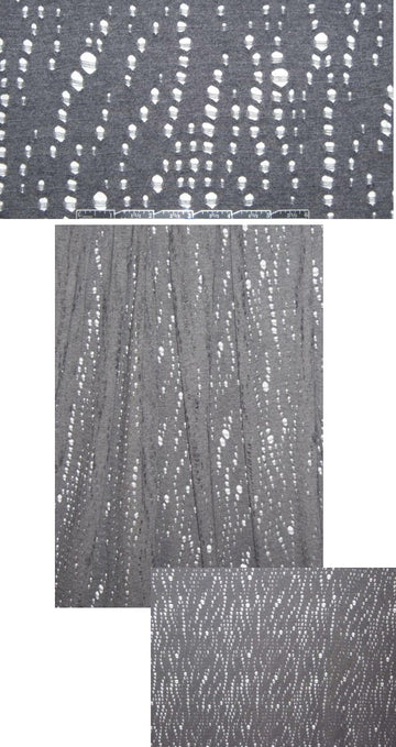 novelty eyelet stitch heathered knit - charcoal 1.95 yds