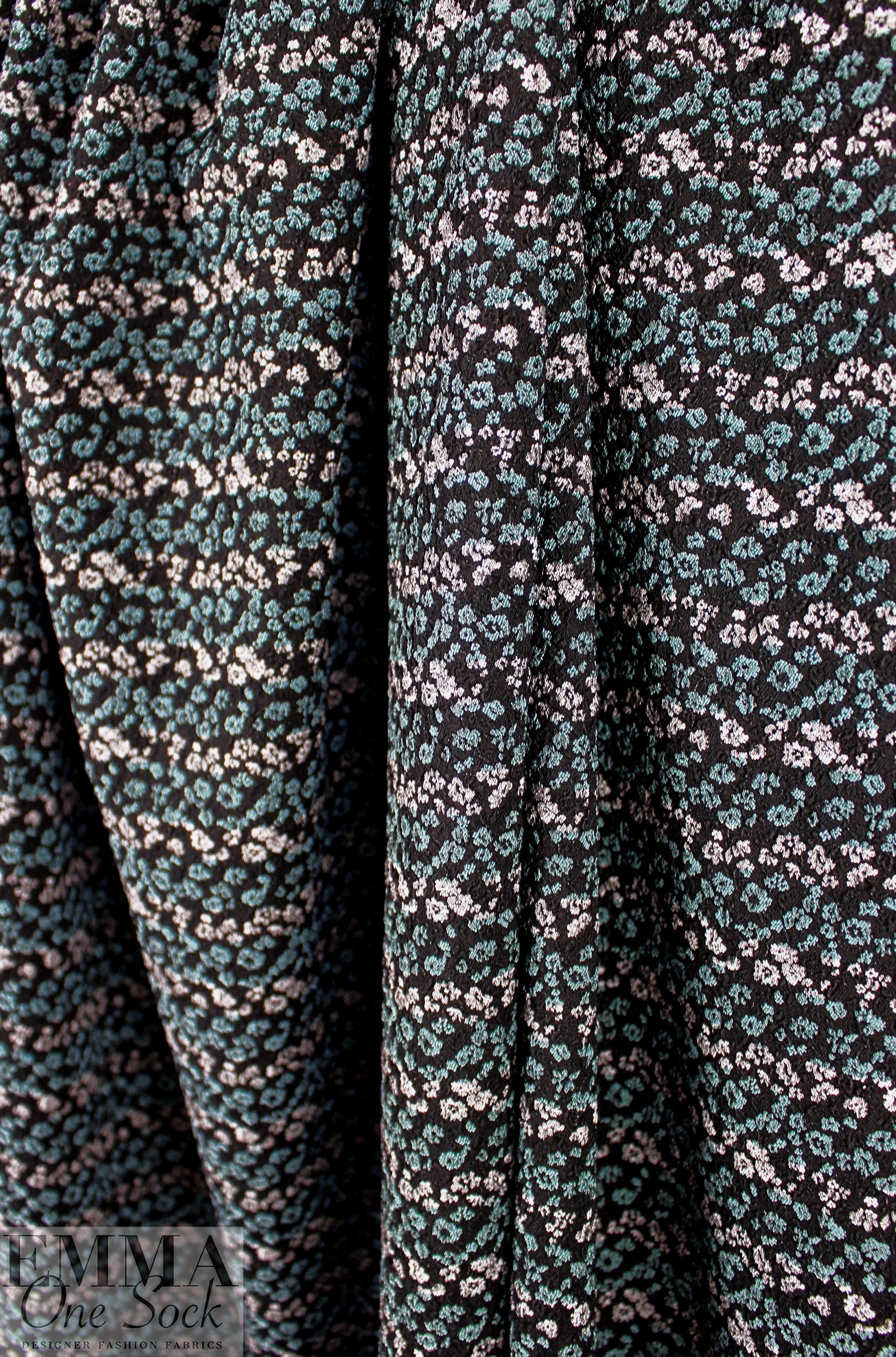 French flowery stripe yarn dyed, textured jacquard knit 2.25 yd