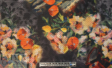 CA designer floral overprinted jacquard knit  1.5 yd