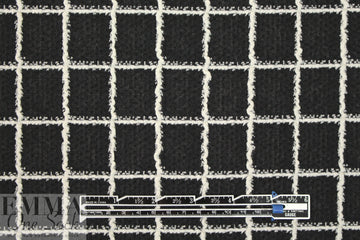NY designer jacquard knit - black/white windowpane