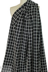 NY designer jacquard knit - black/white windowpane 1.25 yds
