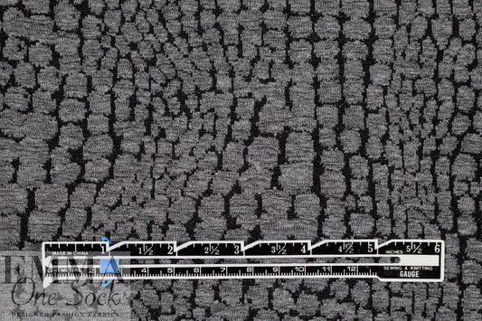 CA designer jacquard doubleknit - gray/black 'reptile' 1.66 yd