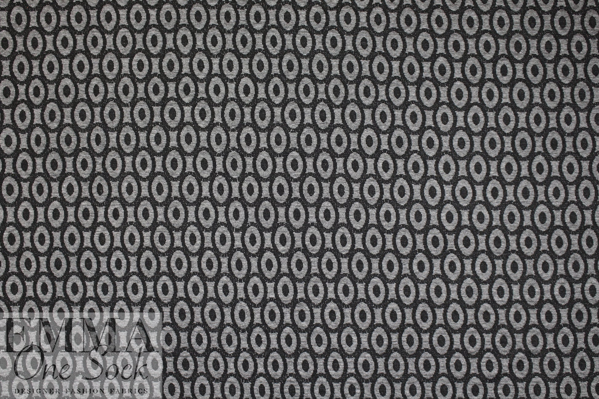 CA designer jacquard doubleknit - gray/black oval dot 2 yds