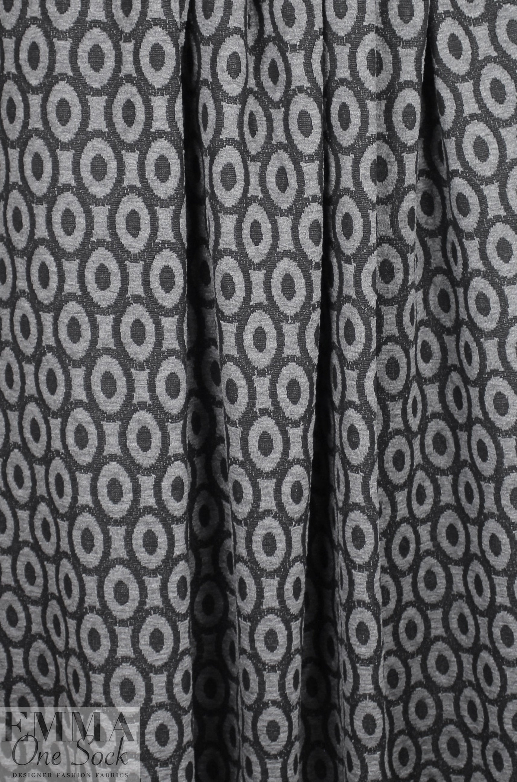 CA designer jacquard doubleknit - gray/black oval dot 2 yds