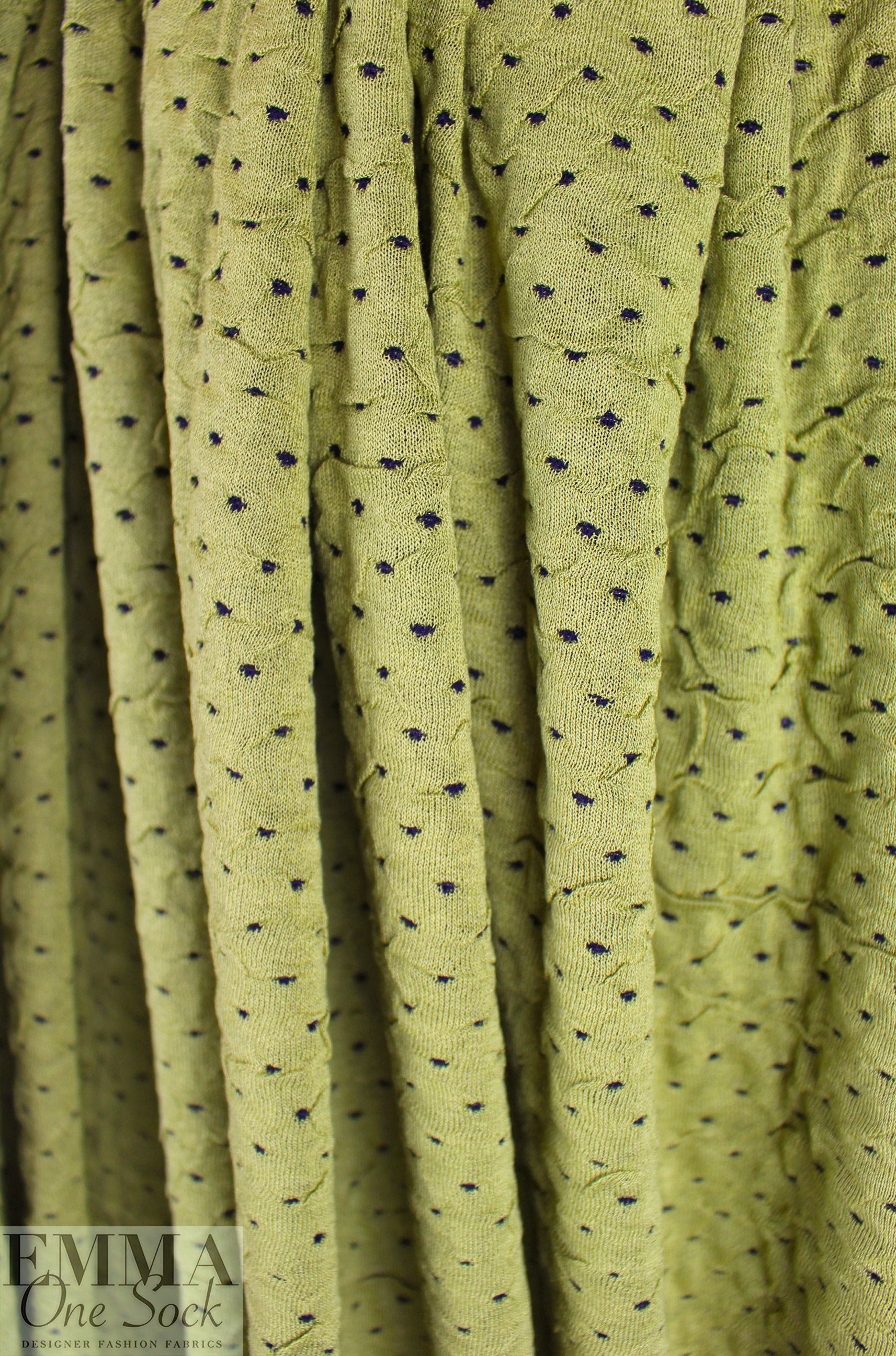 Italian textured dot 2-ply knit - avocado/black