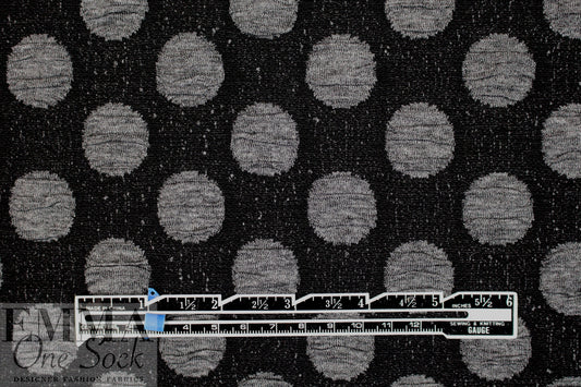 Italian jacquard doubleknit -black gray dot