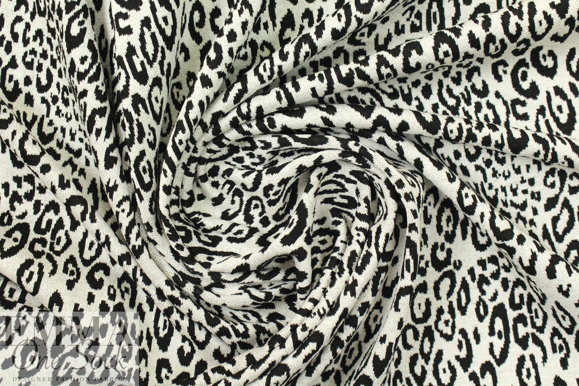 CA designer jacquard knit - stylized leopard