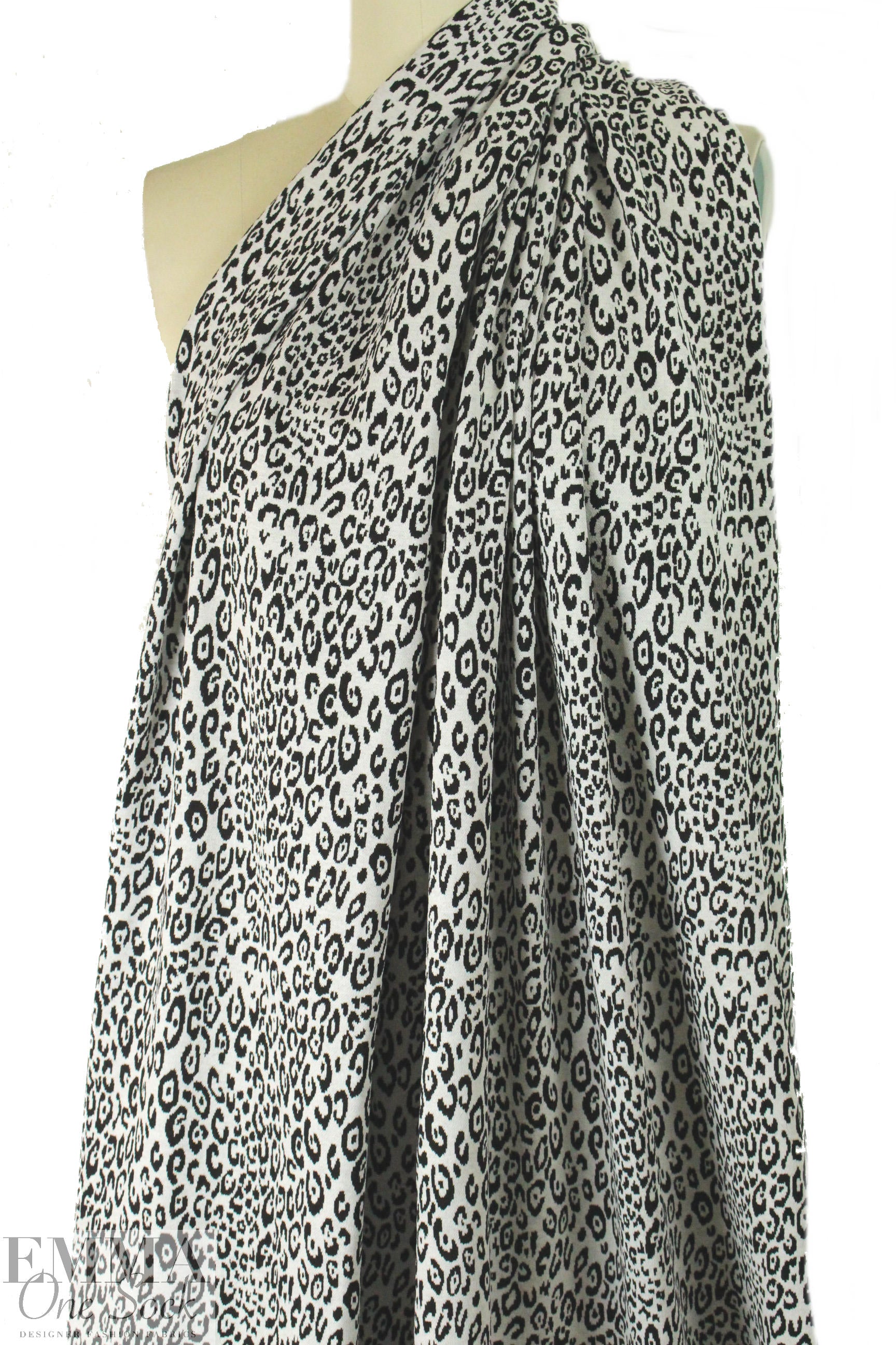 CA designer jacquard knit - stylized leopard