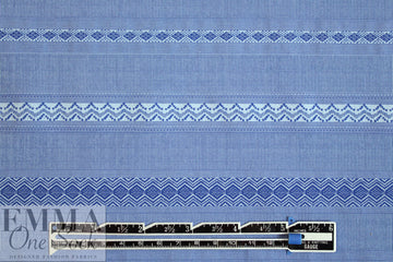 French-style yarn dyed stripe jacquard knit - blue