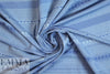 French-style yarn dyed stripe jacquard knit - blue