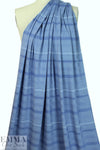 French-style yarn dyed stripe jacquard knit - blue