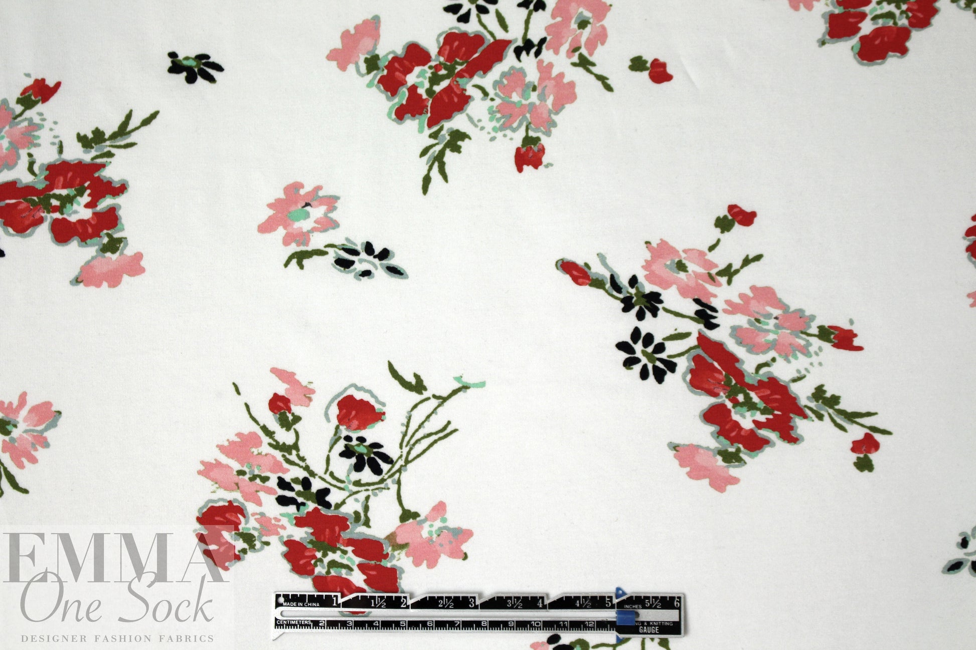 Rebecca Tay1or digital viscose knit - floral clusters