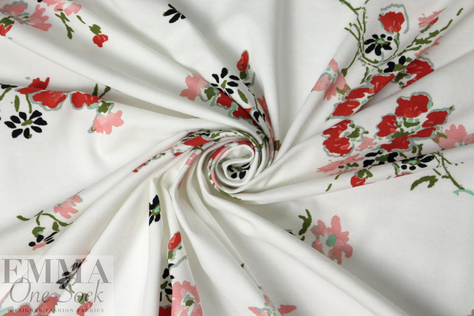 Rebecca Tay1or digital viscose knit - floral clusters