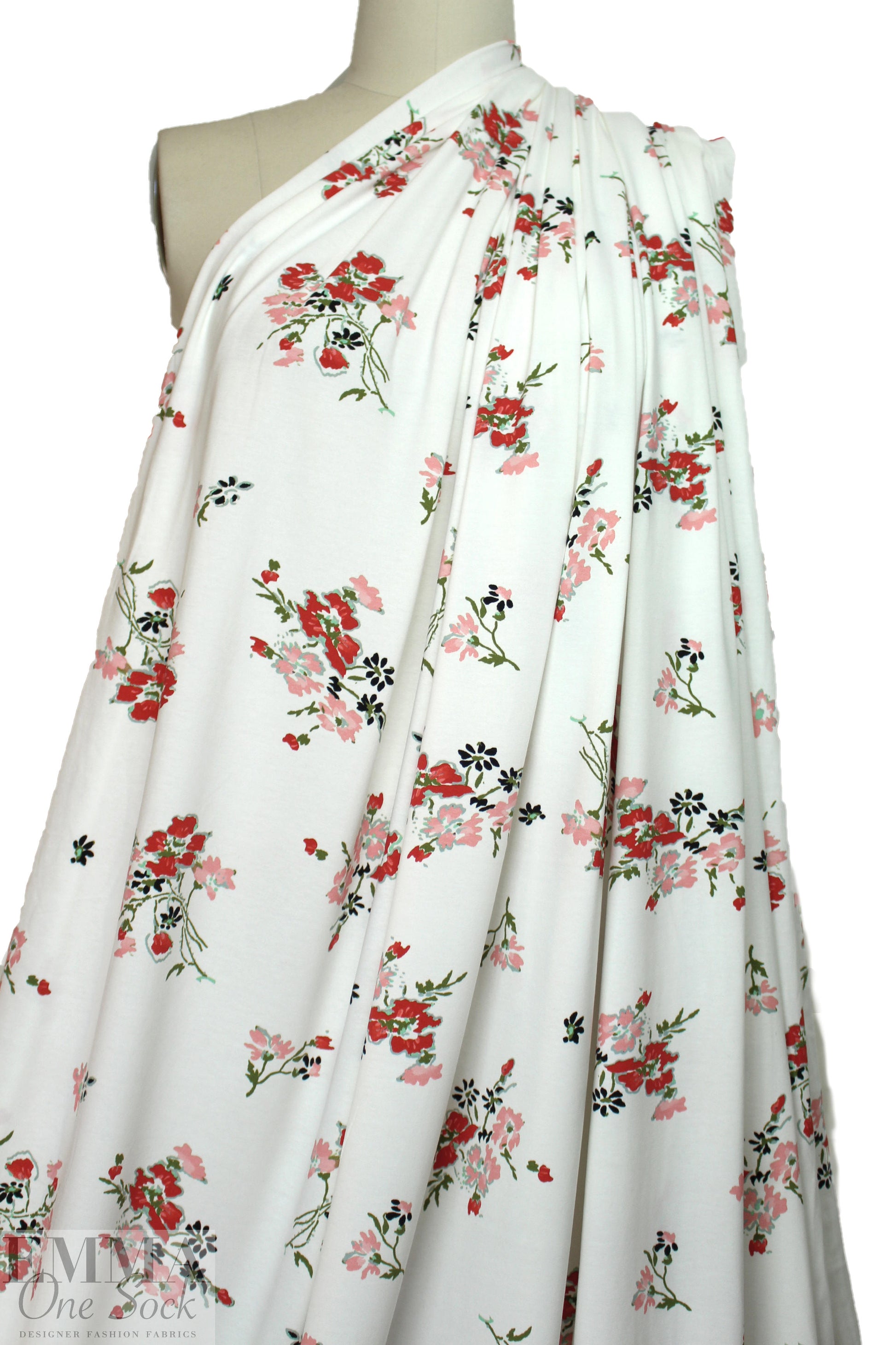 Rebecca Tay1or digital viscose knit - floral clusters