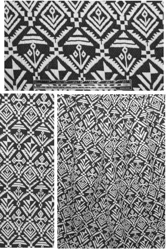 Italian matelasse knit - folk art graphic