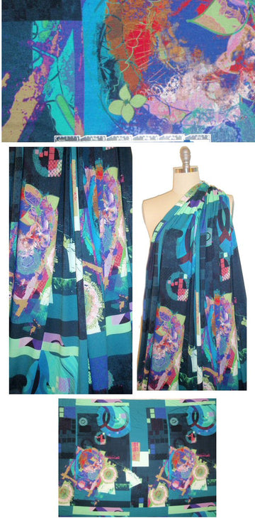 Italian modernism panel print visc/lycra knit