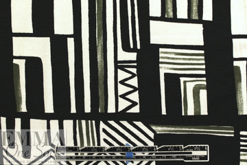 Italian graphic zigs panel viscose/lycra knit 2 yd