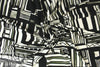 Italian graphic zigs panel viscose/lycra knit 2 panel