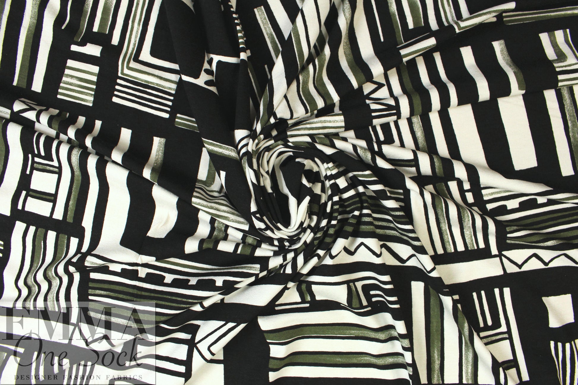 Italian graphic zigs panel viscose/lycra knit 2 panel