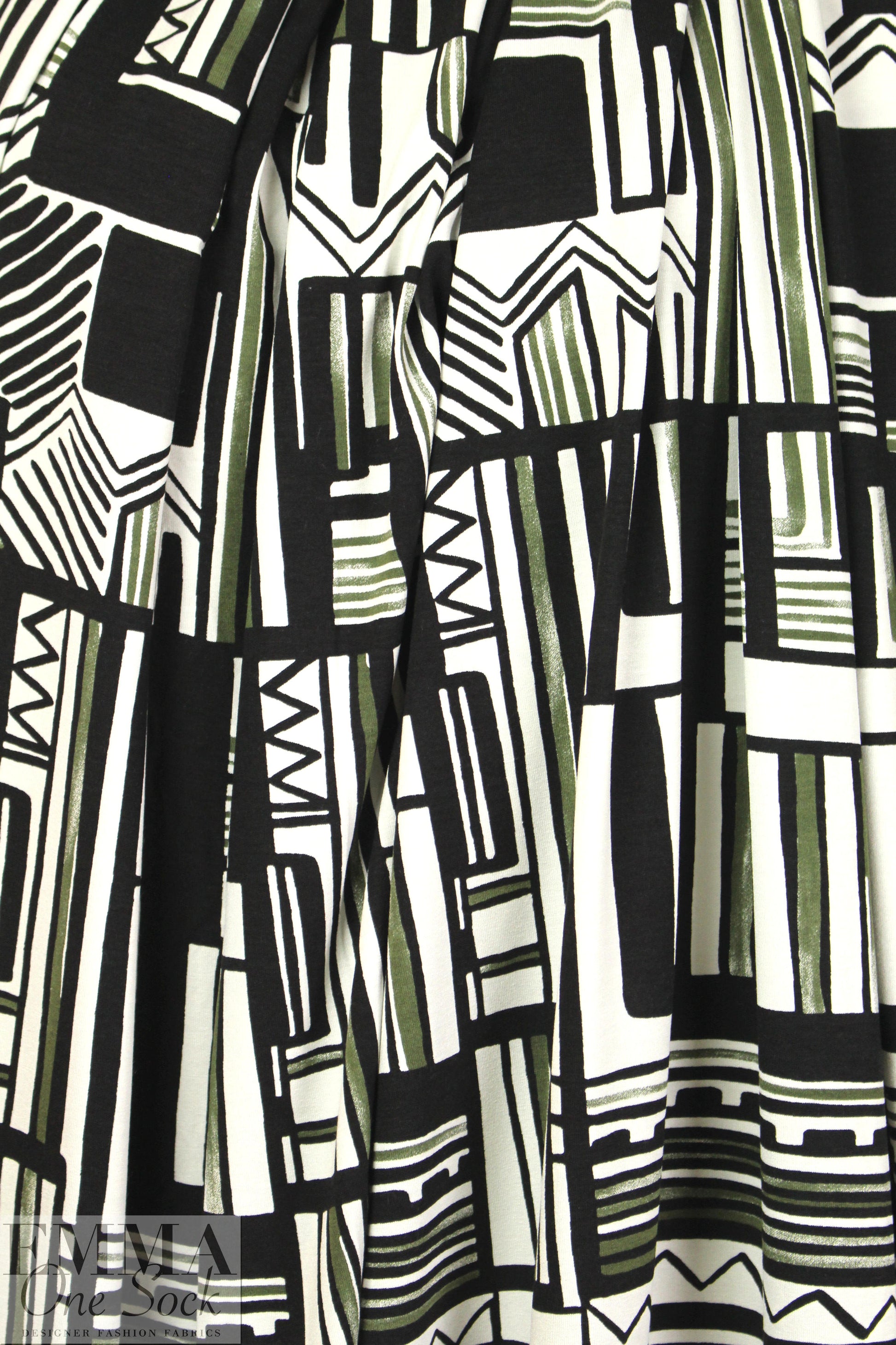 Italian graphic zigs panel viscose/spandex knit